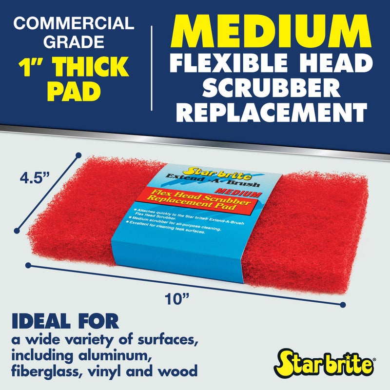STAR BRITE Flexible Head Scrubber Replacement (Medium) (Red) (040126) - Image 2
